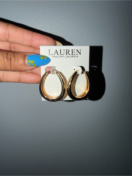 Lauren Ralph Lauren Jewelry - Lauren Ralph Lauren Polished Gold-Tone Oval Hoop Earrings